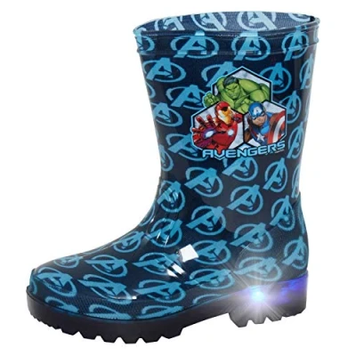 Bild av MARVEL Boys Avengers lyser upp Wellington stövlar superhjälte järn man hulk Captain America Wellingtons, BLÅ 23 EU