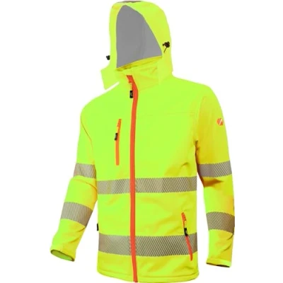 Bild av ACE Neon Lite Varseljacka varningsjacka i softshell med reflexer och avtagbar huva EN ISO 20471 Gul XXL