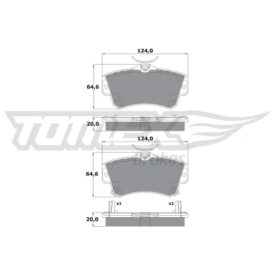 Bild av TOMEX brakes TX 14 97 Jeu de plaquettes frein Essieu avant avec indicateur d&#039;usure CHRYSLER: PT Cruiser Break, Cabriolet