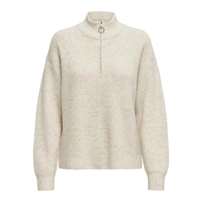 Bild av ONLY Onltokyo Solid ZIP Stickad tröja, Storlek: XS, Pumice stone