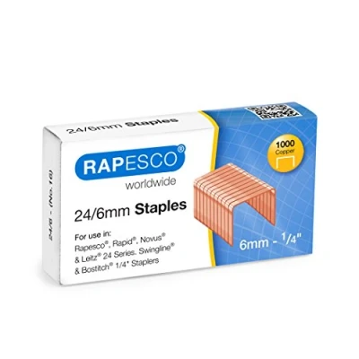 Bild av Rapesco S24600Z3 kopparhäftklamrar 24/6 mm låda med 1000