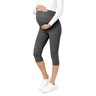 Bild av Be Mammy Dams 3/4 Moderskap Leggings Tights BE20 229(Mörk Melange, M)