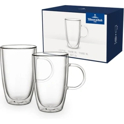 Bild av Villeroy &amp; Boch Double Walled Glasses Artesano Hot Cold Beverages 450 ml 2 Pieces With Handle