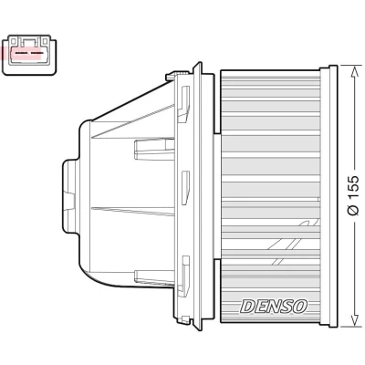 Bild av DENSO DEA10053 Pulseur d&#039;Air pour véhicules avec direction à gauche FORD: C Max, Focus 2, 2 Kombi