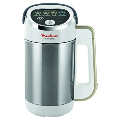 Bild av Moulinex Easy Soup Blender med 5 automatiska program, dubbelvägg, kapacitet 1,2 l, sammetslen soppblandare, varmhållare, soppapparat, 1000 W, rostfritt stål, LM841B10