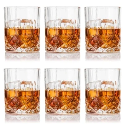 Bild av WinGluge 6 Stycken Whiskyglas, Whiskey Kristallglas för Cocktail, 330 ml Blyfria Kristallglas, Vacker Present