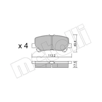 Bild av METELLI 22 1292 0 Jeu de plaquettes frein contact signal d&#039;usure exclu