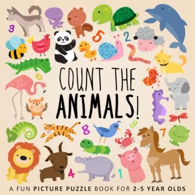 Bild av Count the Animals!: A Fun Picture Puzzle Book for 2 5 Year Olds