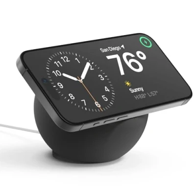 Bild av elago MS2 Laddningsställ Kompatibelt med MagSafe Laddare, Premium Silikonställ iPhone 15/14/13/12 serien [Laddare ingår ej] (Svart)
