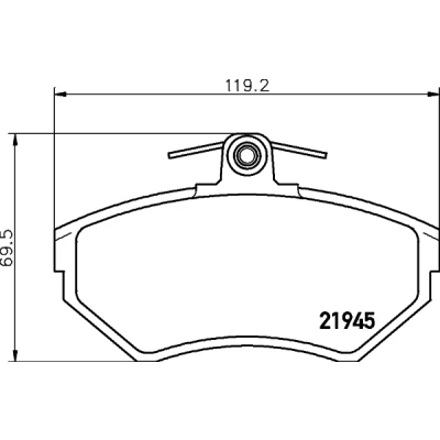 Bild av HELLA 8DB 355 018 251 Jeu de plaquettes frein non préparé pour indicateur d&#039;usure avec vis d&#039;étrier AUDI: A4 B5 Avant, Berline