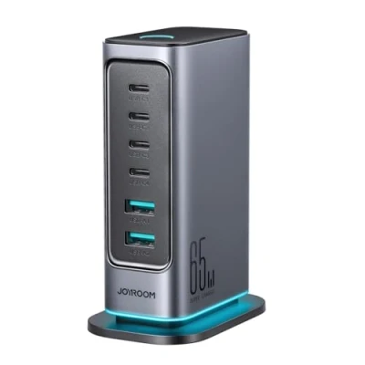 Bild av Joyroom 65W GaN Multi port laddningsstation, 4 USB A portar, 2 C 1,5 m kabel