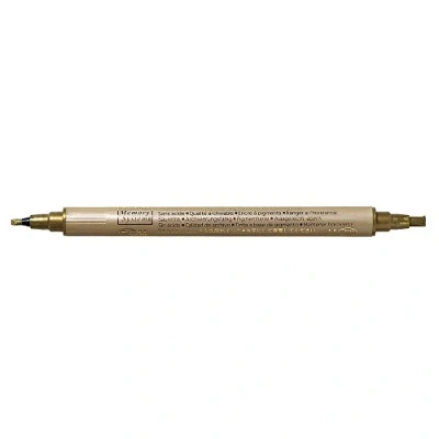 Bild av Rayher Hobby 7869306 kalligrafipenna metallic, guld, med 2 spetsar, linjetjocklekar och 3, 5 mm, 1 st (1 pack)