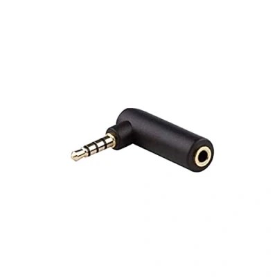 Bild av conecto, Ljudadapter, 3,5 mm guldpläterad 90 Jack Connector till Connector, Svart