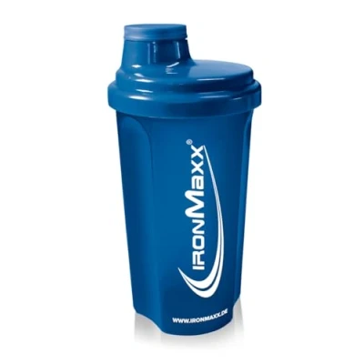 Bild av IronMaxx Proteinshaker mörkblå ogenomskinlig 700 ml med vridlock, sil och mätskala läckagesäker, diskmaskinssäker fri från mjukgöraren BPA &amp; DEHP