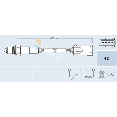 Bild av FAE 77433 Sonde lambda chauffé Bleu PEUGEOT: 207 3/5 portes, 208 I 308 II CITROËN: C3 II, DS3 3 C4 portes