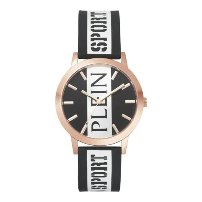 Bild av Plein Sport damklocka analog kvarts legend silikon, Rött guld/svart Psjba0323