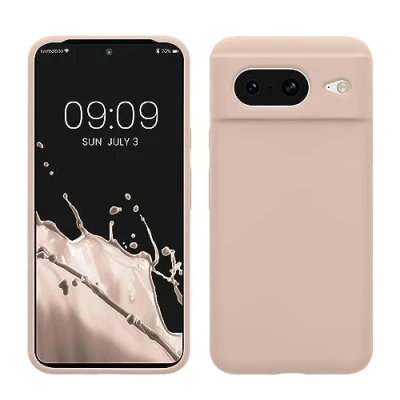 Bild av kwmobile fodral kompatibelt med Google Pixel 8 TPU silikon telefonskydd mjuk finish kokosvirvel