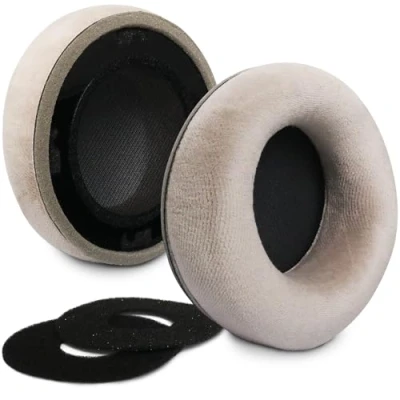Bild av K712 Öronkuddar ersättningsöronkuddar kompatibla med AKG K702 K701 K601 K612 Q701 Q702 hörlurar velour öronkuddar mjukt minnesskum och bullerisolering (grå)
