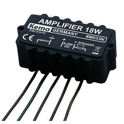 Bild av Kemo M033N robust universalförstärkare 18 W. Fukt och vibrationsbeständig. Elektronisk säkring mot överhettning överbelastning