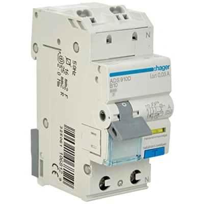 Bild av Hager ADS910D FI LS 1P+N 6kA B 10A 30mA typ A QC