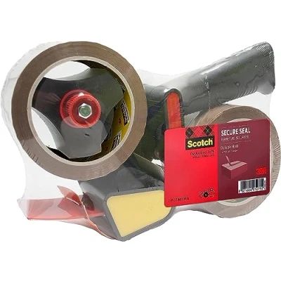Bild av Pistoldispenser + Scotch förpackningstejp för säker stängning, havana, 50 mm x 66 m, 1 dispenser 2 rullar/förpackning
