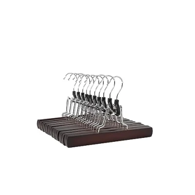 Bild av Amazon Basics Klädhängare i trä för byxor, 10 pack, 25 cm, körsbär
