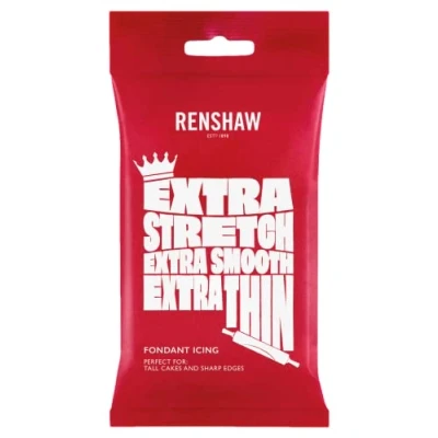 Bild av Renshaw Extra Fondant White 1Kg Elastisk Sockerpasta Med Vaniljsmak, Perfekt För Att Täcka Kakor Och Tårtor Vit 1 Kg