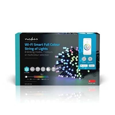 Bild av Nedis SmartLife Dekorativ LED RGB, 168 lysdioder, inomhus och utomhus, 7 rörelsemotiv, 20 m, Android/IOS
