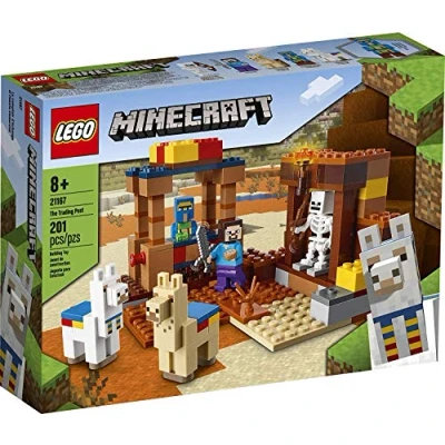 Bild av LEGO Minecraft The Trading Post 21167 Collectible Action Figure Playset with Minecraft’s Steve and Skeleton Toys, New 2021 (201 Pieces)