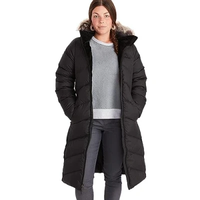 Bild av Marmot Wm&#039;s Montreaux Coat, Lätt dunjacka, 700 Fill Power, Varm parkasjacka snygg vinterrock, vattenavvisande, vindtät, För kvinnor, Black, M