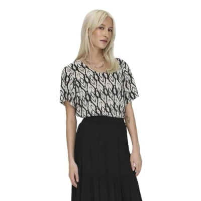 Bild av ONLY Onlsusan S/S V hals topp WVN Noos t shirt, svart, L