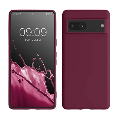 Bild av kwmobile fodral kompatibelt med Google Pixel 7 mjukt smalt skyddande TPU silikonskydd Bordeaux violett