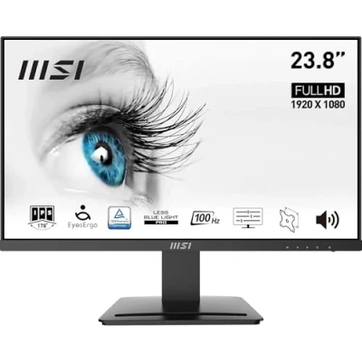 Bild av MSI PRO MP243X 24&quot; IPS FHD skärm (1920 x 1080), 100 Hz, 1 ms, inbyggda högtalare, ögonvänligt, FreeSync, HDMI och DP, VESA