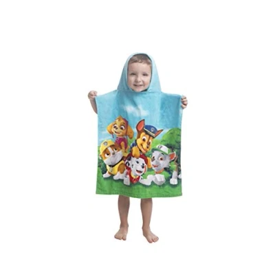 Bild av JERRY FABRICS Barn Paw Patrol poncho med huva badhandduk, bomull, flerfärgad, storlek 50 x 115 cm