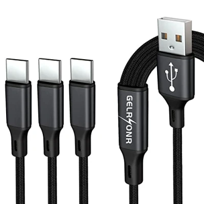 Bild av GELRHONR Multi USB C kabel, 3 i 1 universell laddkabel flera laddningskabel typ kompatibel med surfplattor, Android telefon (4FT 1,25 m)