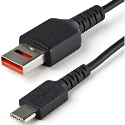 Bild av StarTech.com 1 m USB datalåsadapter, till C adapter med säker laddning, typ C, endast laddning för surfplatta eller mobiltelefon, datalåsskydd (USBSCHAC1M)
