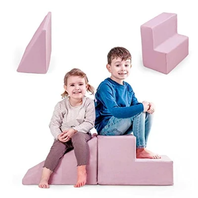 Bild av MAMOI® mjuka byggstenar för baby skumbyggstenar skumlekset skumlekblock skumblock barn lekplats Tillverkad i EU (rosa)