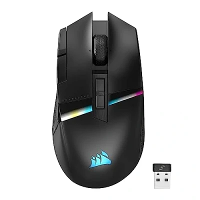Bild av Corsair DARKSTAR WIRELESS MMO/MOBA Gamingmus 26 000 DPI 15 Programmerbara Knappar Belastningsreducerande Utformning Lång Batteritid Svart