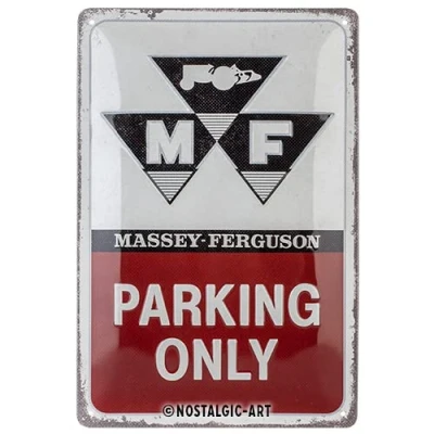 Bild av Nostalgic Art Plåtskylt i retrostil, Massey Ferguson Parking Only Presentidé för traktorälskare, av metall, Deko vintagedesign, 20 x 30 cm