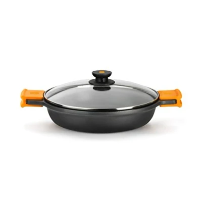 Bild av BRA kastrull, platt, gjutjärn, svart, 20 cm