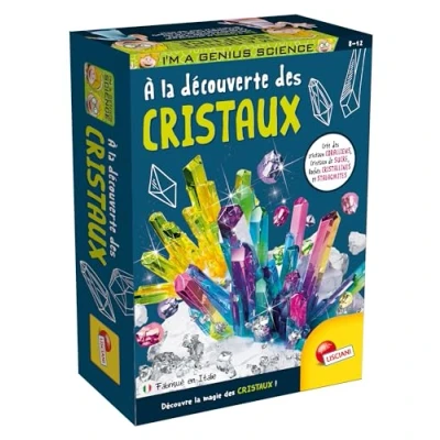 Bild av Lisciani I&#039;M A GENIUS upptäcker kristaller för barn från 8 år kit med vetenskapliga experiment skapande av färgglada sockerkristaller kristallmagi tillverkad i Italien