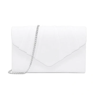 Bild av Milisente clutch dam, elegant mocka kuvert crossbody klassisk väska aftonväska (vit)