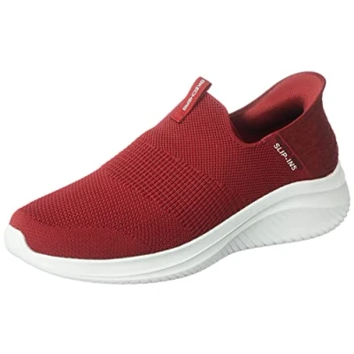 Bild av Skechers Herr Ultra Flex 3.0 Smooth Step Sneaker, Bourgogne stickad trim, 43 EU
