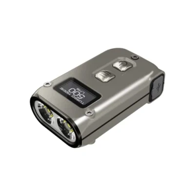 Bild av Nitecore TINI 2 titanium, liten ficklampa, USB C laddningsbar LED 500 lumen i 5 nivåer, upp till 600 h ljustid