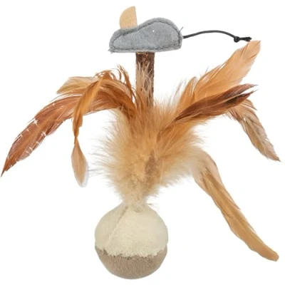 Bild av Trixie Roly poly badminton with mouse/microchip plush 15 cm