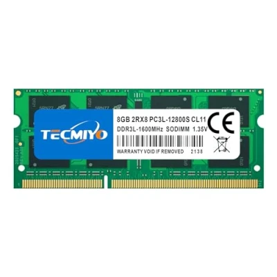 Bild av TECMIYO 8GB 2RX8 PC3L 12800S DDR3 1600MHZ SODIMM PC3 12800 1,5/1,35V CL11 204Pin Dual Rank Non ECC Unbuffered Laptop RAM for Apple MacBook Pro iMac Mac mini