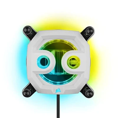 Bild av Corsair Hydro X Series XC7 RGB PRO CPU Water Block for Intel LGA 1700, 1200, 115X and AMD Socket AM4 (Copper Cold Plate, 110 MicroCooling Fins, 5V ARGB Motherboard Adapter Cable Included) White