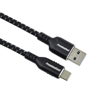 Bild av PremiumCord USB 3.2 Gen 1 anslutningskabel, superhastighet datakabel upp till 5 Gbit/s, 3 A laddningskabel, 60 W effekt, PD 3.0/QC 4.0, C, svart färg, längd 1,5 m