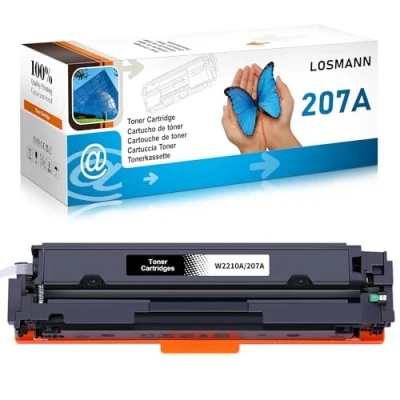 Bild av LOSMANN 207A W2210A med chiptoner kompatibel HP 207X W2210X ersättning för Color Laserjet Pro MFP M283fdw M255dw M282nw M283fdn M255nw (svart)