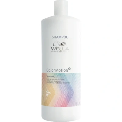 Bild av Wella Professionals ColorMotion+ färgskyddshampo professionell hårvård för färgat hår djuprengöringshampo med WellaPlex strukturellt mer glans och motståndskraft 1 l